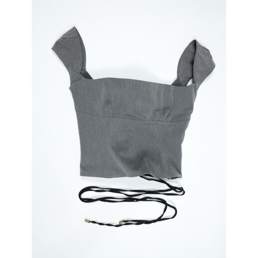 House of CB London Rowena Gray Corset Top Lace-Up Back Bustier Night Out Size M - Picture 9 of 14